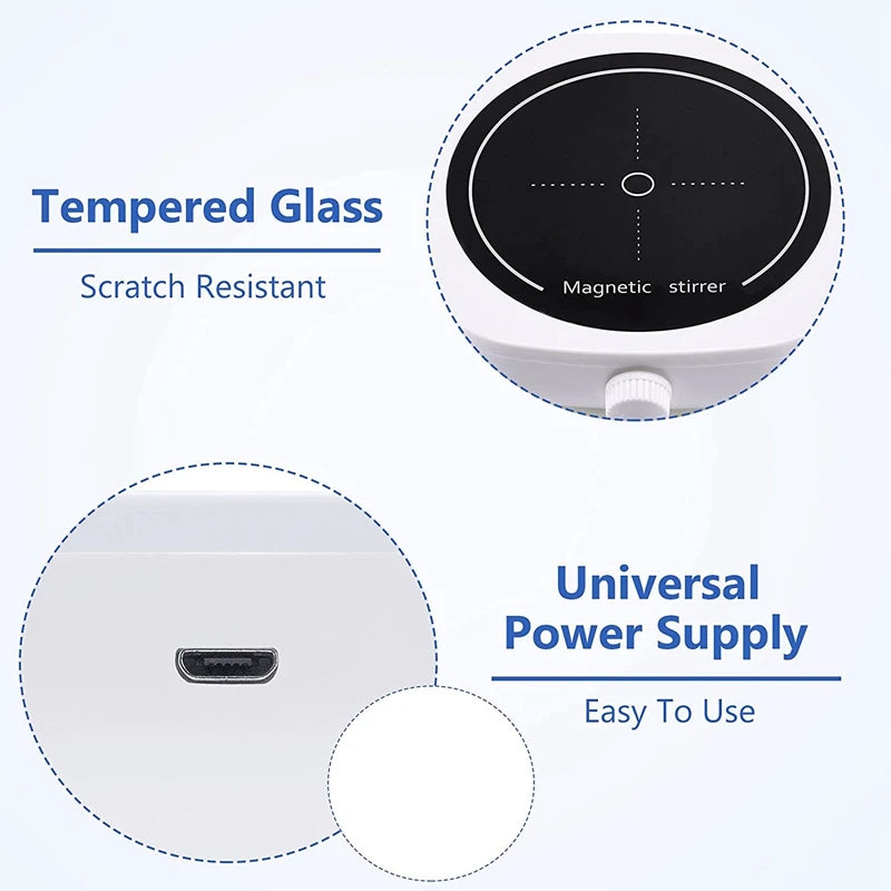 Magnetic Stirrer Mini Lab Stir Mixer Portable Stirrer Plate With Stir Bar 2L 4000RPM for Laboratory EU Plug